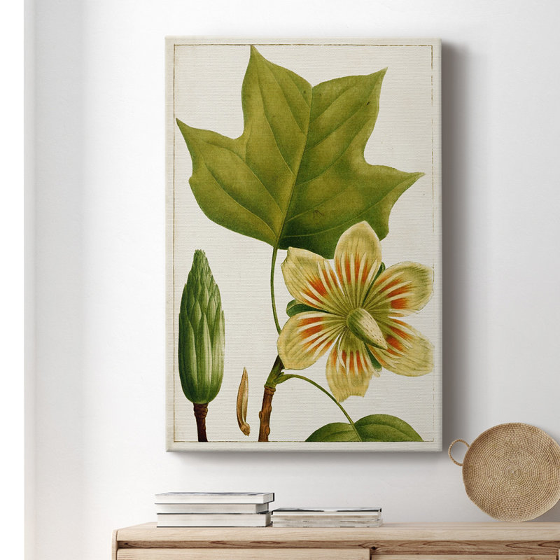 Arbres à fleurs antiques IV - peinture sur toile tendue, H 18 po x l 12 po x P 1 po