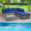 Ensemble de meubles de patio en osier 6 pièces Ebern Designs