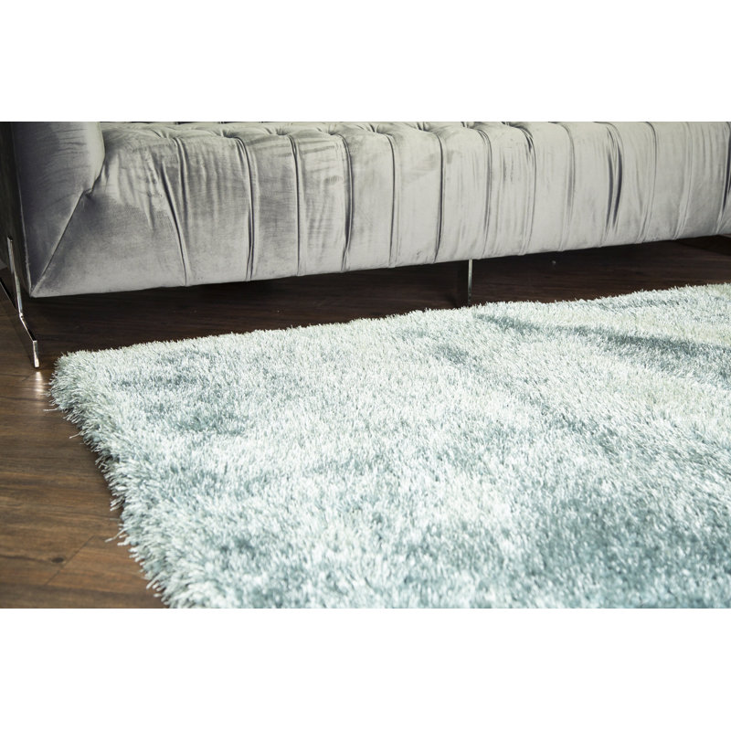Tapis à poil long moelleux et moelleux bleu marine, Rectangle 5 pi x 7 pi