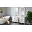 Meuble-lavabo traditionnel de Beckham de 183 cm (72 pouces) de la collection Benton, blanc antique, double vasque, plateau en marbre blanc, entièrement assemblé