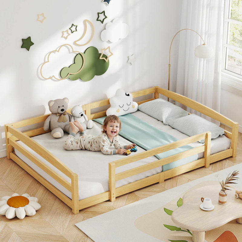Double Entry Floor Bed, Tan, Full / Double