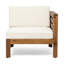 Meuble en bois beige avec coussins pour chaises de patio