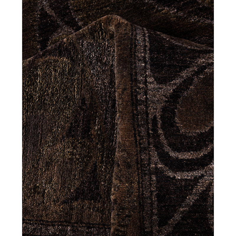 Overdyed Hand-Knotted Wool Modern-Contemporary Gray Area Rug 9' 1" x 11' 9"