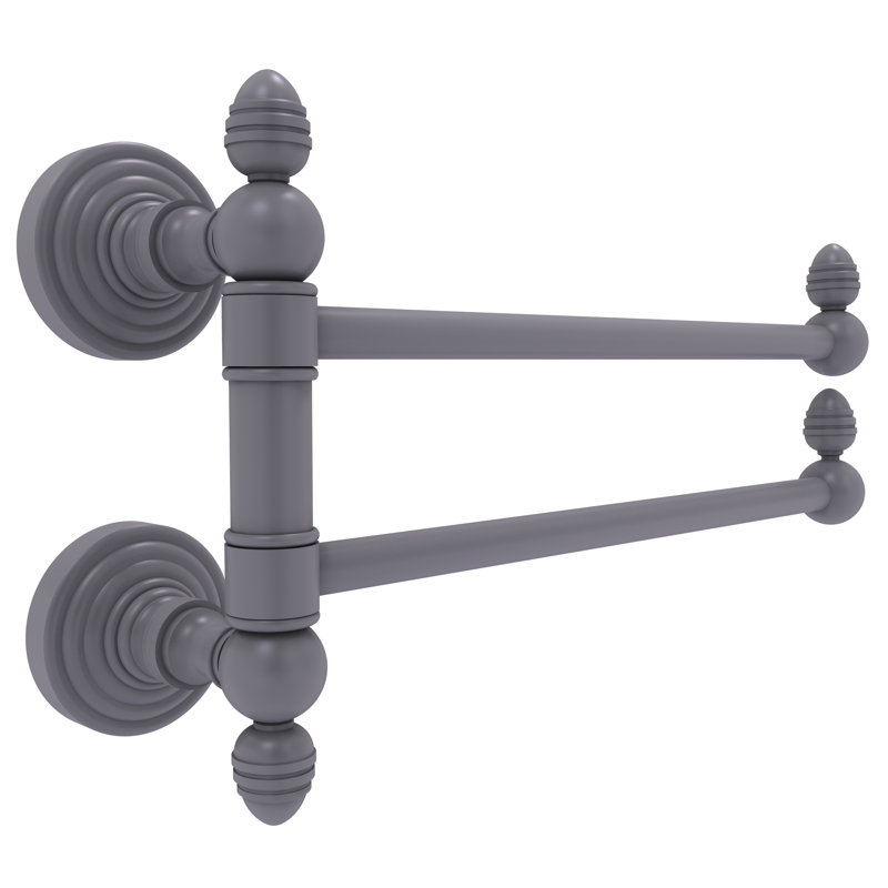 Barre à serviettes murale 2 bras pivotant Beresford, Gris mat
