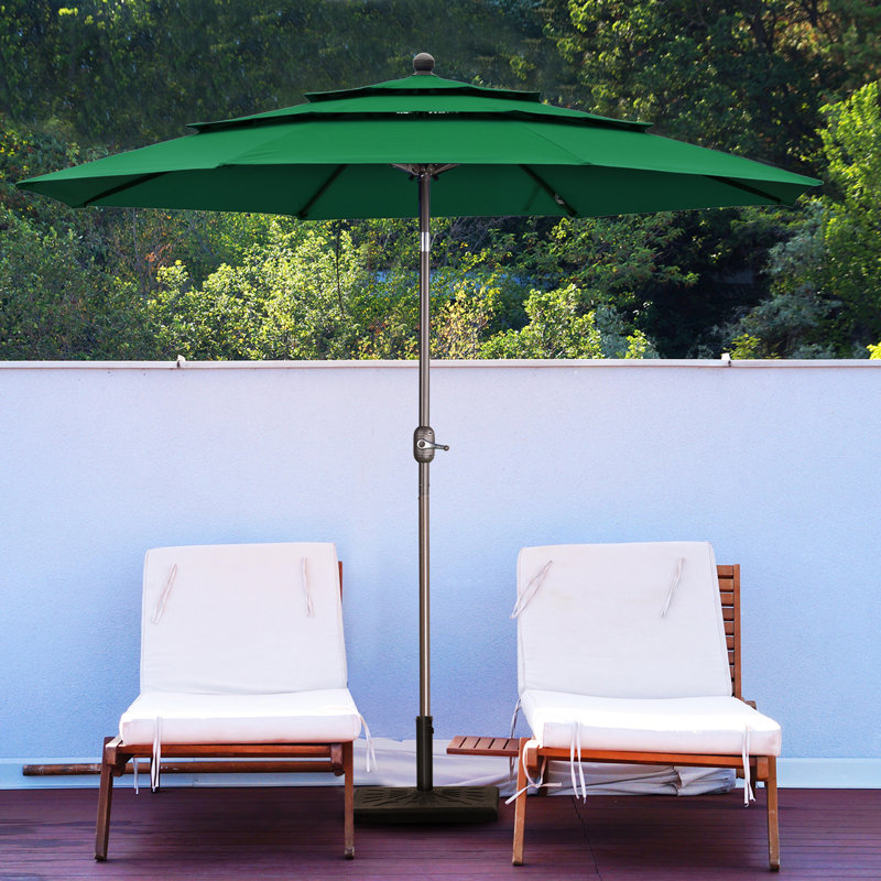 Parasol de patio à 3 niveaux 10 pi Ocilla, Vert foncé