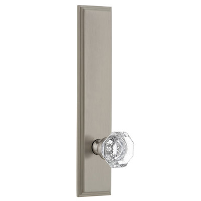 Grandeur Carré Tall Plate Passage with Chambord Crystal Door Knob