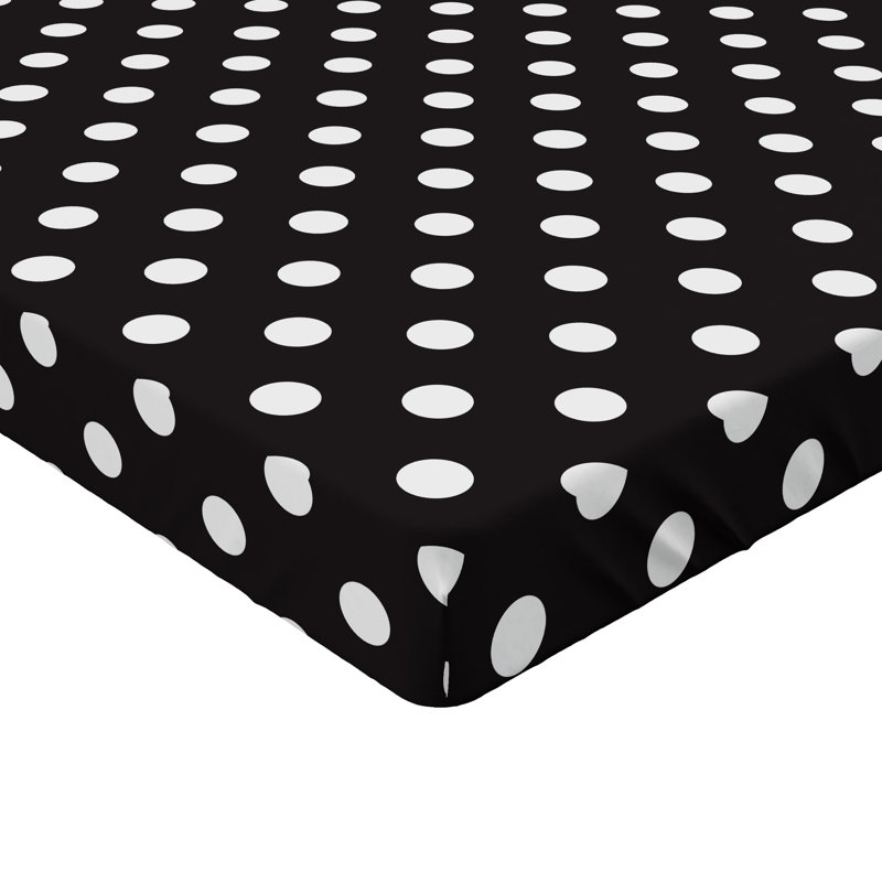 Drap-housse Ambesonne, paquet de 2, Drap-housse de taille simple, Gris anthracite / pois blancs