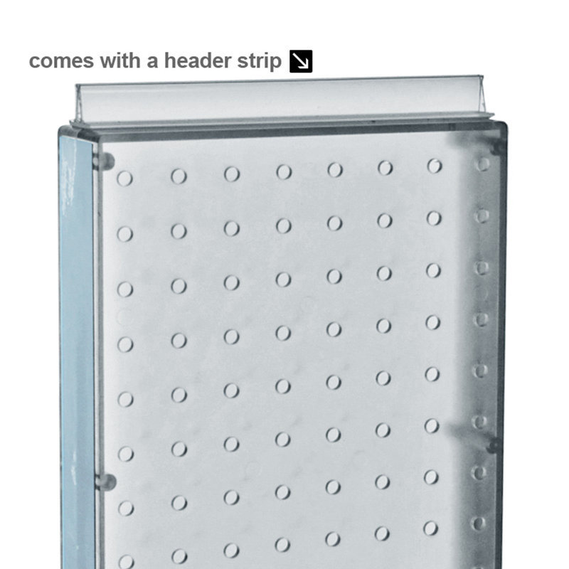 Sleek Green Translucent Plastic Pegboard Counter Display 8"W x 20.75"H