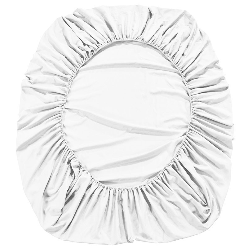 Egyptian Cotton Sateen Fitted Sheet, White, Standard