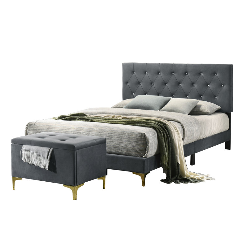 Padroni Piece Bedroom Set, Kingsize (5'), Dark Grey