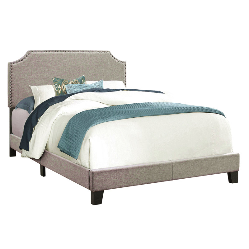 Bed, Full Size, Bedroom, Upholstered, Full, Gray