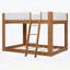 Lit double superposé double pleine grandeur, convertible en bois avec échelle réversible et garde-corps de sécurité, noyer et blanc-1381297447