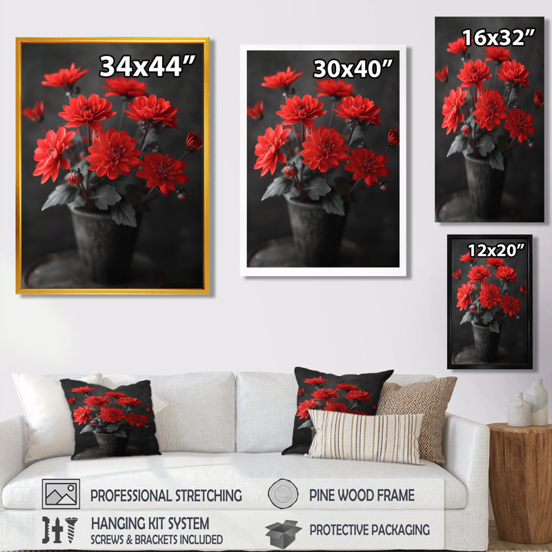 «Red», gris, charme rustique en pot - décoration murale de mamans, H 20 po x l 12 po x P 1 po, Cadre simple noir, bois massif