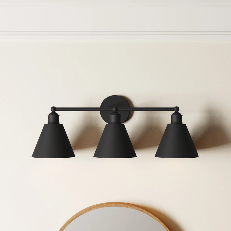 Rolandat 3 Light Dimmable Vanity Light, Matte Black