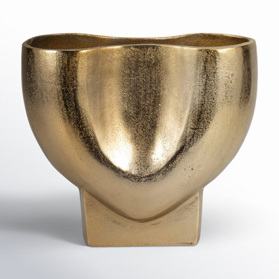 Joss & Main Gold Abyss Arrow Shaped Metal Vase
