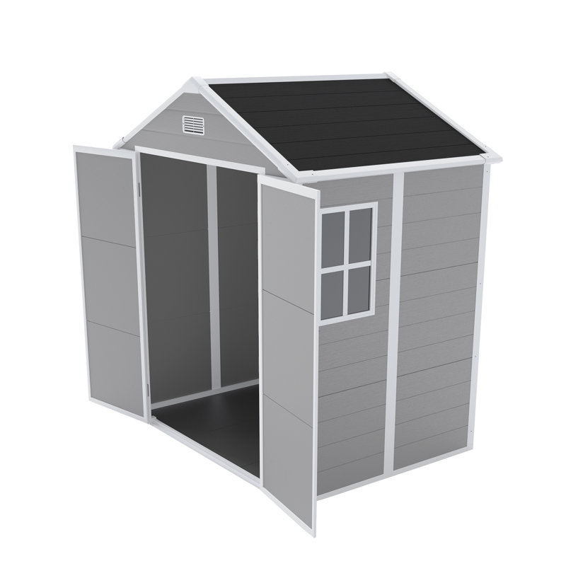 Campcraft 6*5Ft Resin Warehouse - Quality Polypropylene, Waterproof, Rust & Proof, Massive Capacity, Hd Window Storage Unit Protected,
