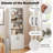 70" Bookcase With Adjustable Shelves With 2-door Cabinet Multipurpose Display Rack White
