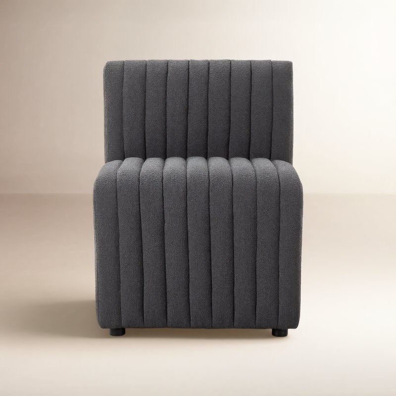 Grayson Upholstered Dining Chair, Fiqa Charcoal Boucle