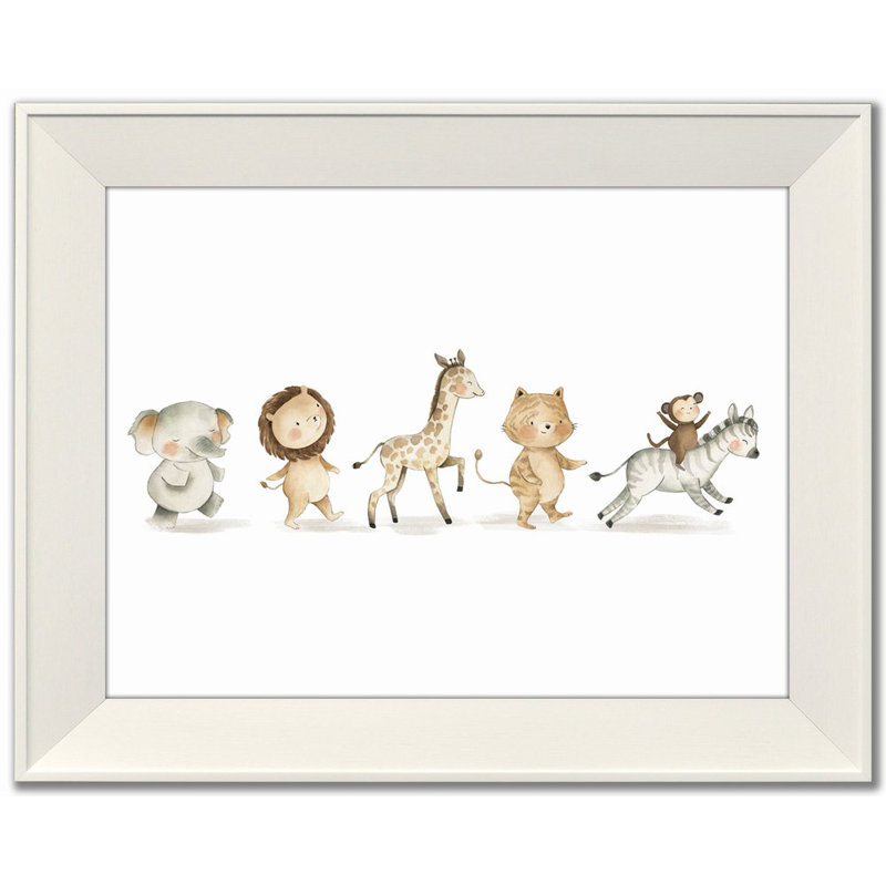 Art mural sur toile Safari, Cadre d'angle fermé blanc, H 15,5 po x l 19,5 po