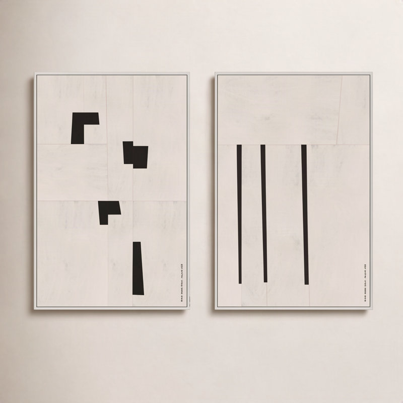 Scattered Set by Romina Gadler, White Canvas Framed, 25" H x 17.5" W