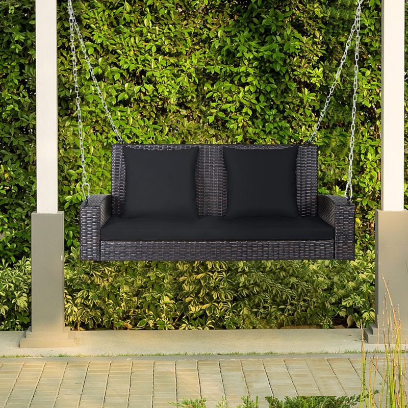 Abbass 2 Person Porch Swing, Black