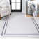 Mariques Classic 2-Stripe Border Washable White/Gray Rug