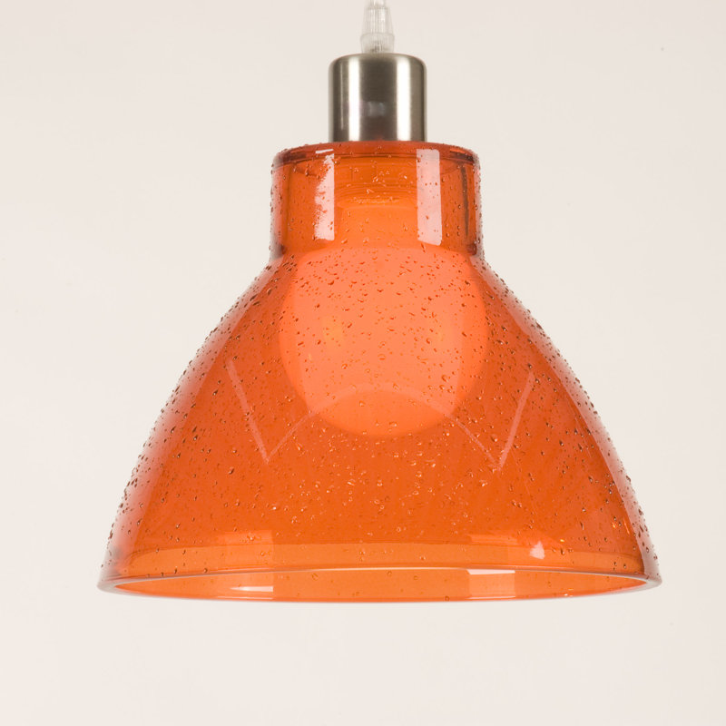 Glass Bell Pendant Shade, Orange