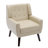 Jaqueze Upholstered Cream Faux Leather Tufted Square Arm Accent chair-1368818262