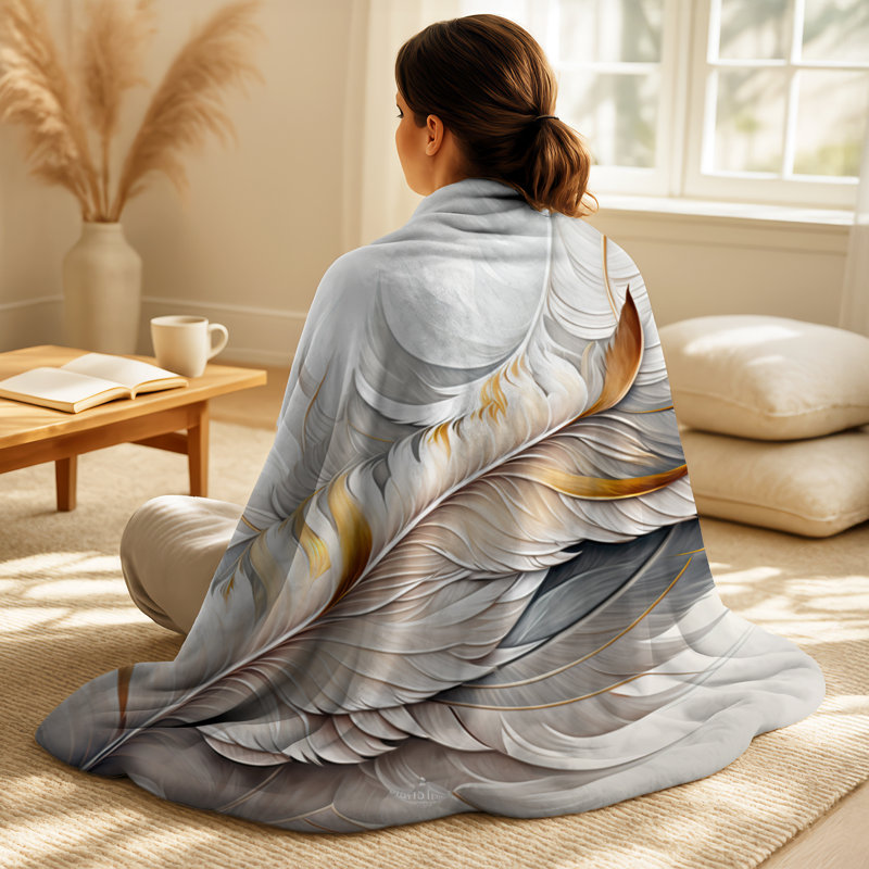 Plume blanche aquarelle - couverture transitionnelle abstraite