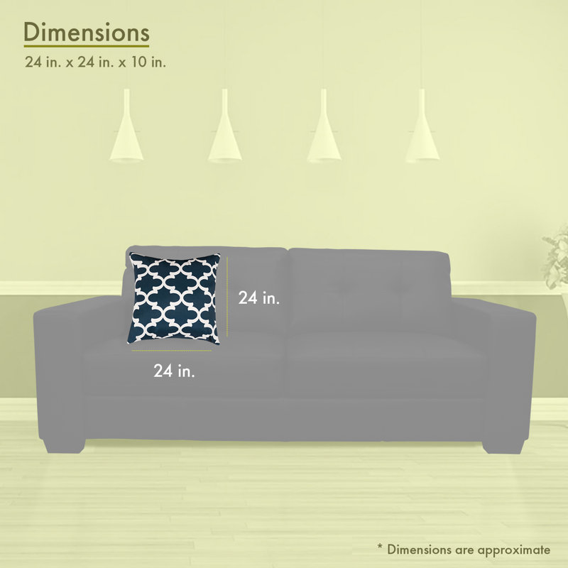 Trellis Geometric Outdoor Reversible Throw Pillow, Navy, Extra Large