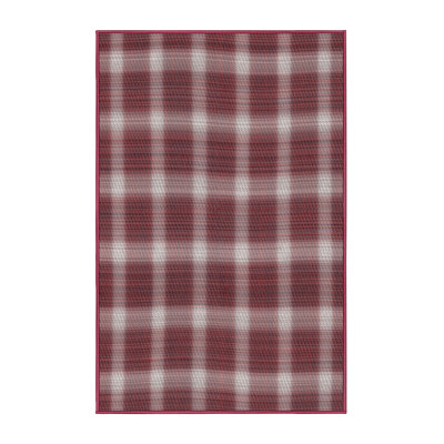 Tapis brun/blanc à motifs