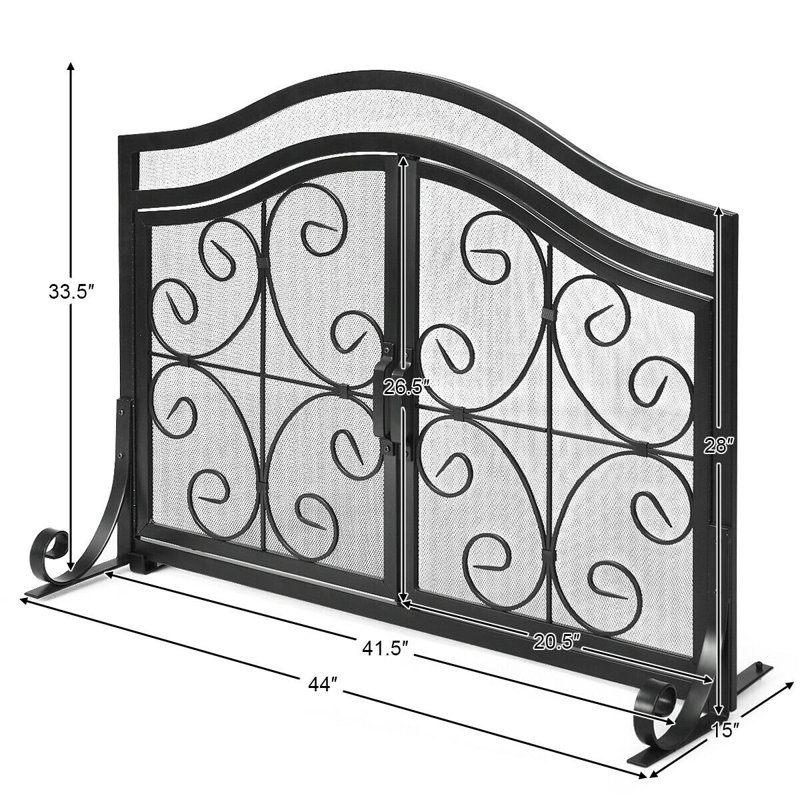 Pare-étincelles en acier forgé Charlton Home®