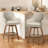 Advika 25" Swivel Upholstered Counter Stool with Solid Rubberwood Frame &  Full Back Arms-1085620291