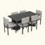 Table de salle à manger en bois pour 6 personnes avec 6 chaises rembourrées Farmhouse-469351044