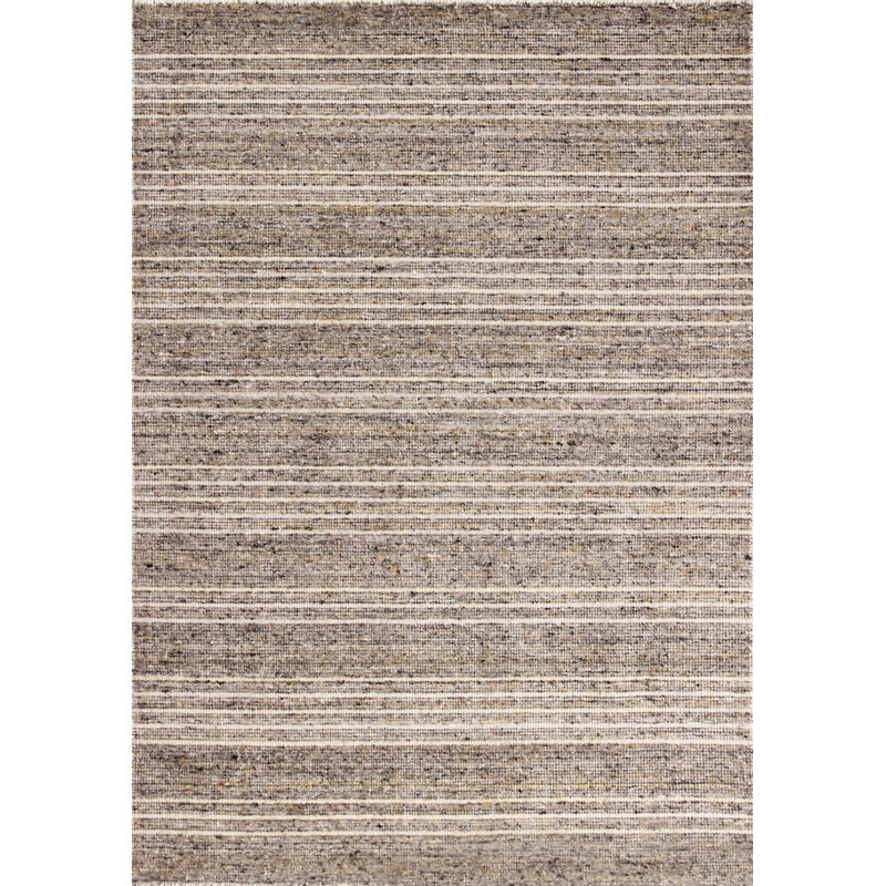 Handmade Solid Wool 5' x 7' Reversible Area Rug in Taupe