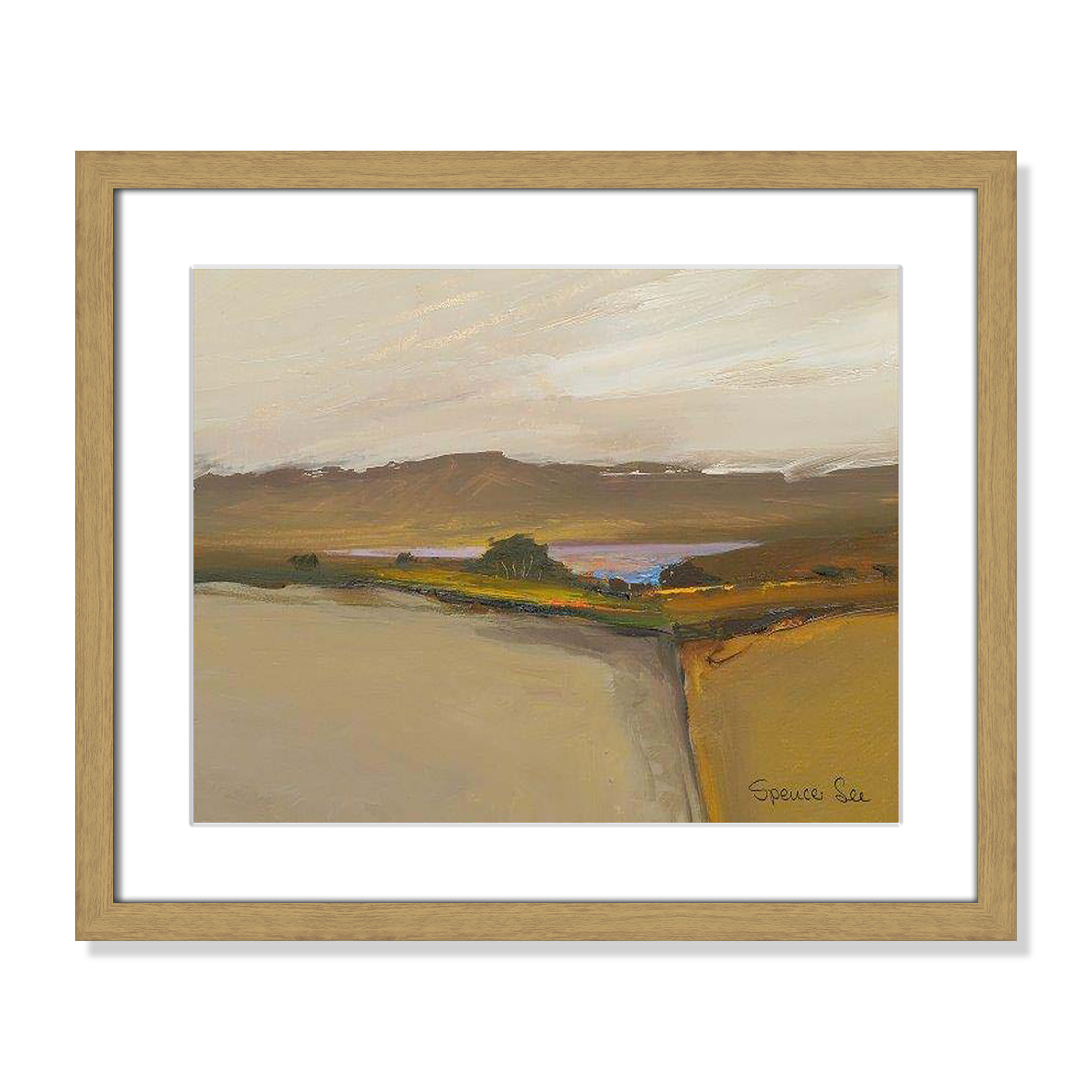 Heaven and Earth IV By Spencer Lee - Framed Art w/ 4 Ply Matboard, Natural Framed, 16" H x 19" W x 0.75" D