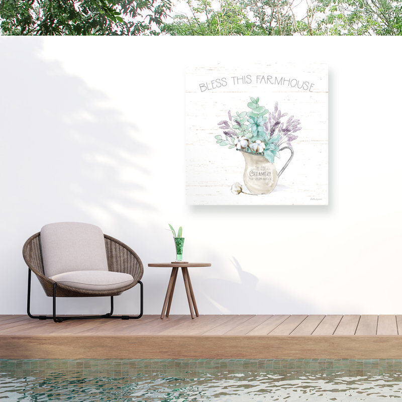 Toile d'extérieur Beth Grove «Farmhouse Cotton II», H 14 po x l 14 po x P 1,5 po