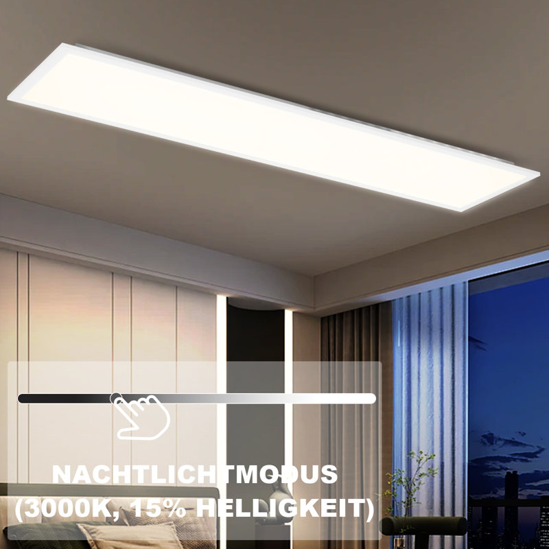 LED ceiling light panel - dimmable 3000K -6500K ceiling panel long RGB color change with remote control office lamp for living room dining room playroom
