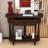 Farmhouse Narrow Wood Console Table with Drawer, Open Shelf and Curved Corner Design-130297178