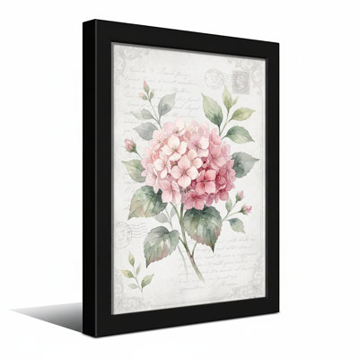 Plants &Flowers Pink Hydrangea Floral Watercolor Art