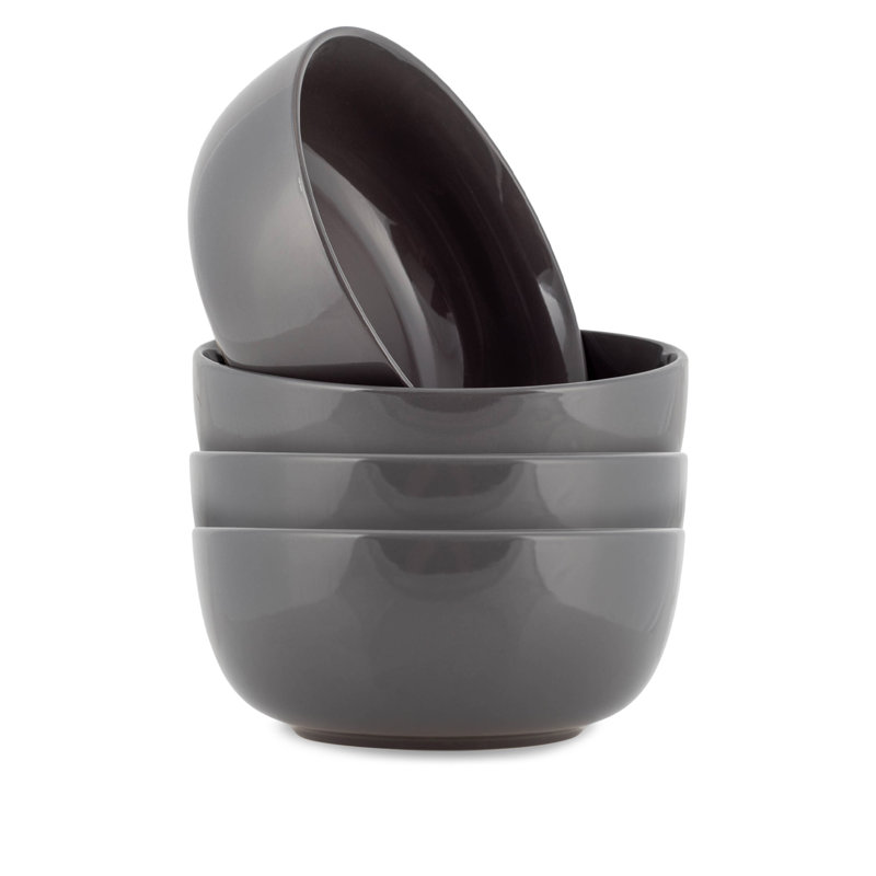 Ensemble de 4 bols à salade de céréales, gris anthracite, Gris