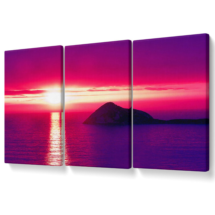 The Sun Across The Ocean Sky Canvas 3 Panel Set