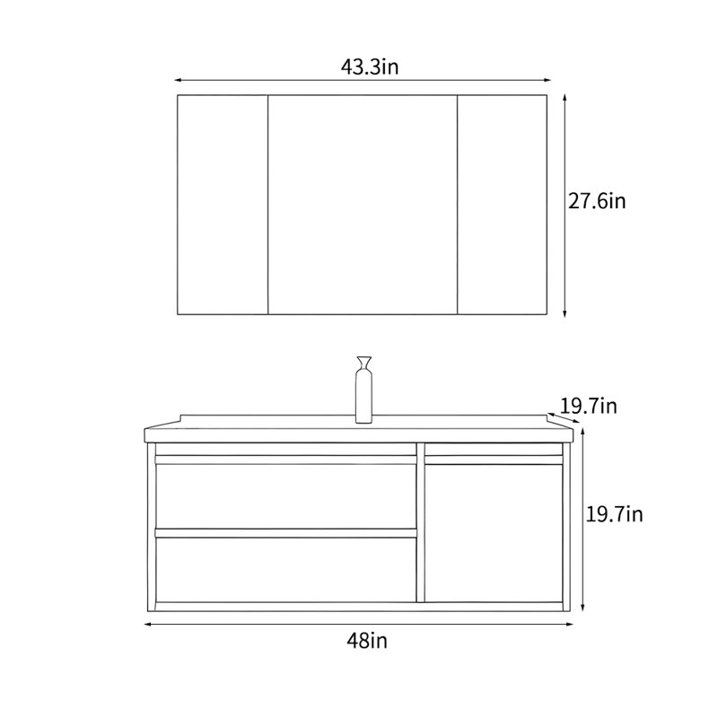 Log style simple bathroom cabinet