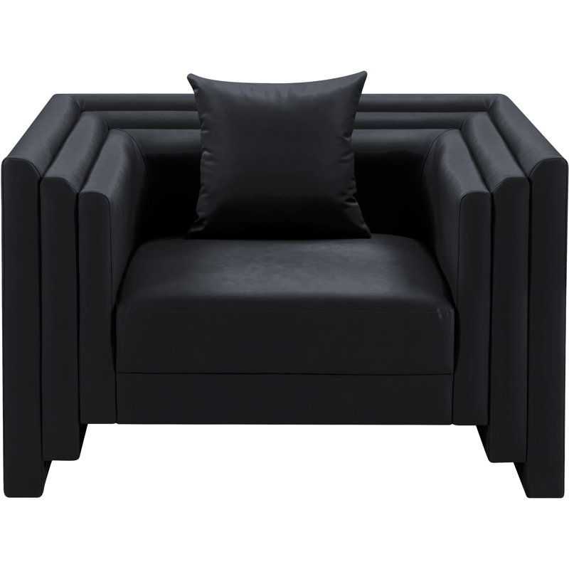 Fauteuil en cuir Jalice, Cuir végétalien noir
