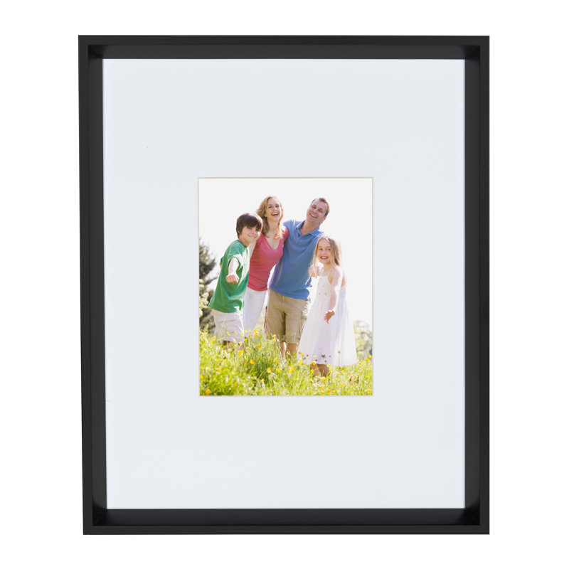 Baislee Matte Picture Frame - Set of 3 with Mat, Black
