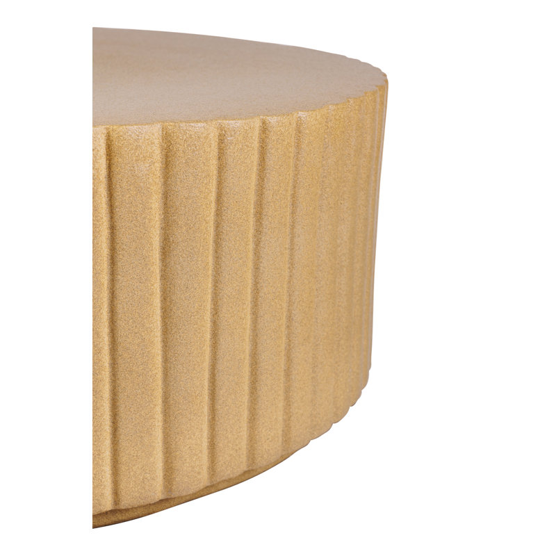 Flute Outdoor Round Side Table, Shale Matte