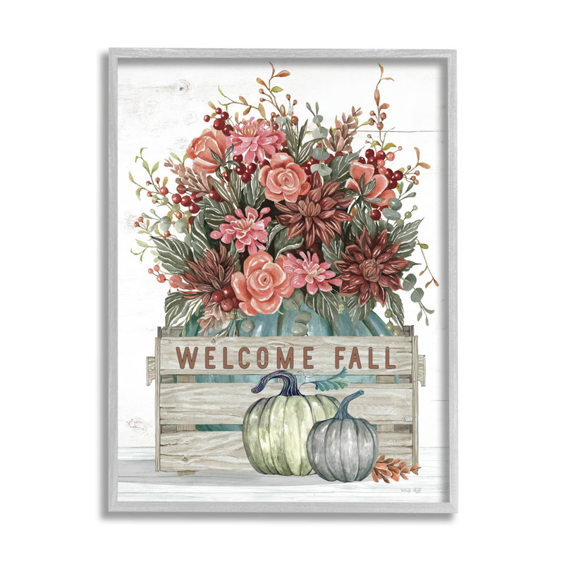 Welcome Welcome Seasonal Blooms at-150, H 30 po x l 24 po x P 1,5 po, Estampe numérique Farmhouse