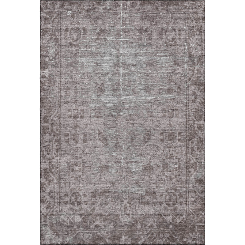 Premium Machine Washable Larock AMF1228 Global Rug, Rectangle 10' x 14'