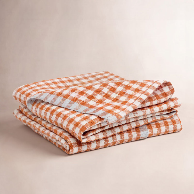 Dish Cloth Kitchen Towel, Cognac/Blue