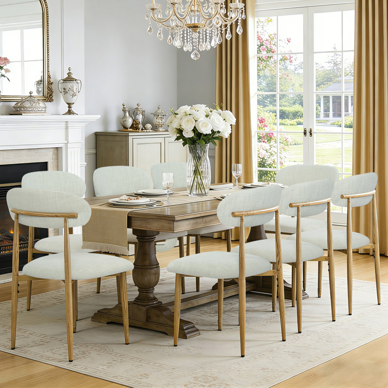 Chaise d'appoint rembourrée, Wood, Beige